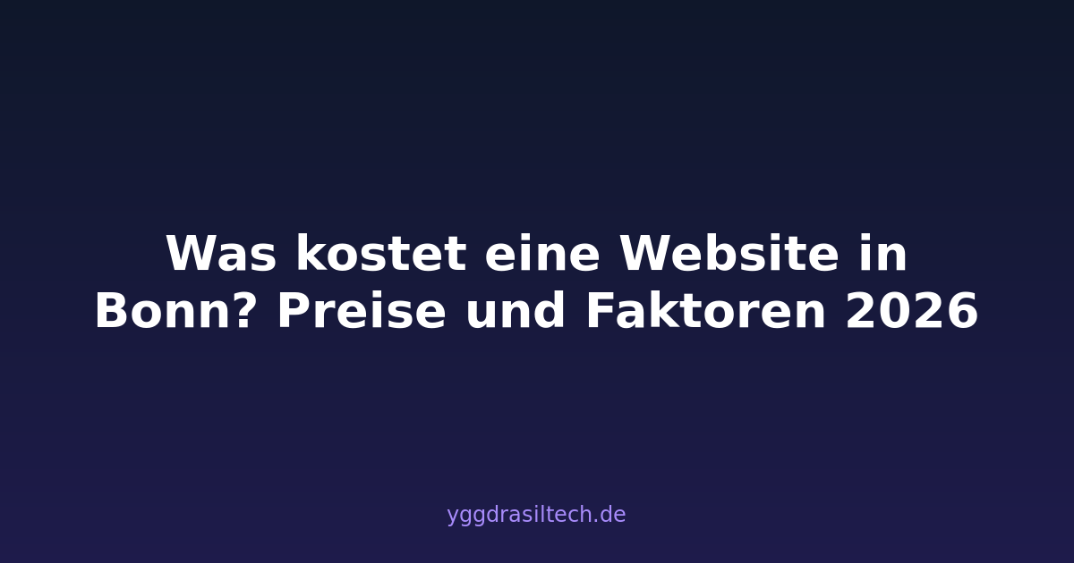 Was kostet eine Website in Bonn? Preise und Faktoren 2026
